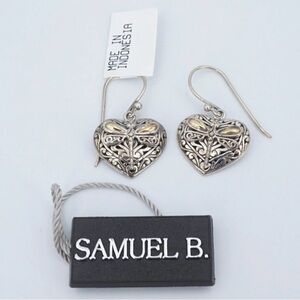 Samuel B. Mystic Flight Dragonfly Earrings Sterling Silver 18k Gold NWT